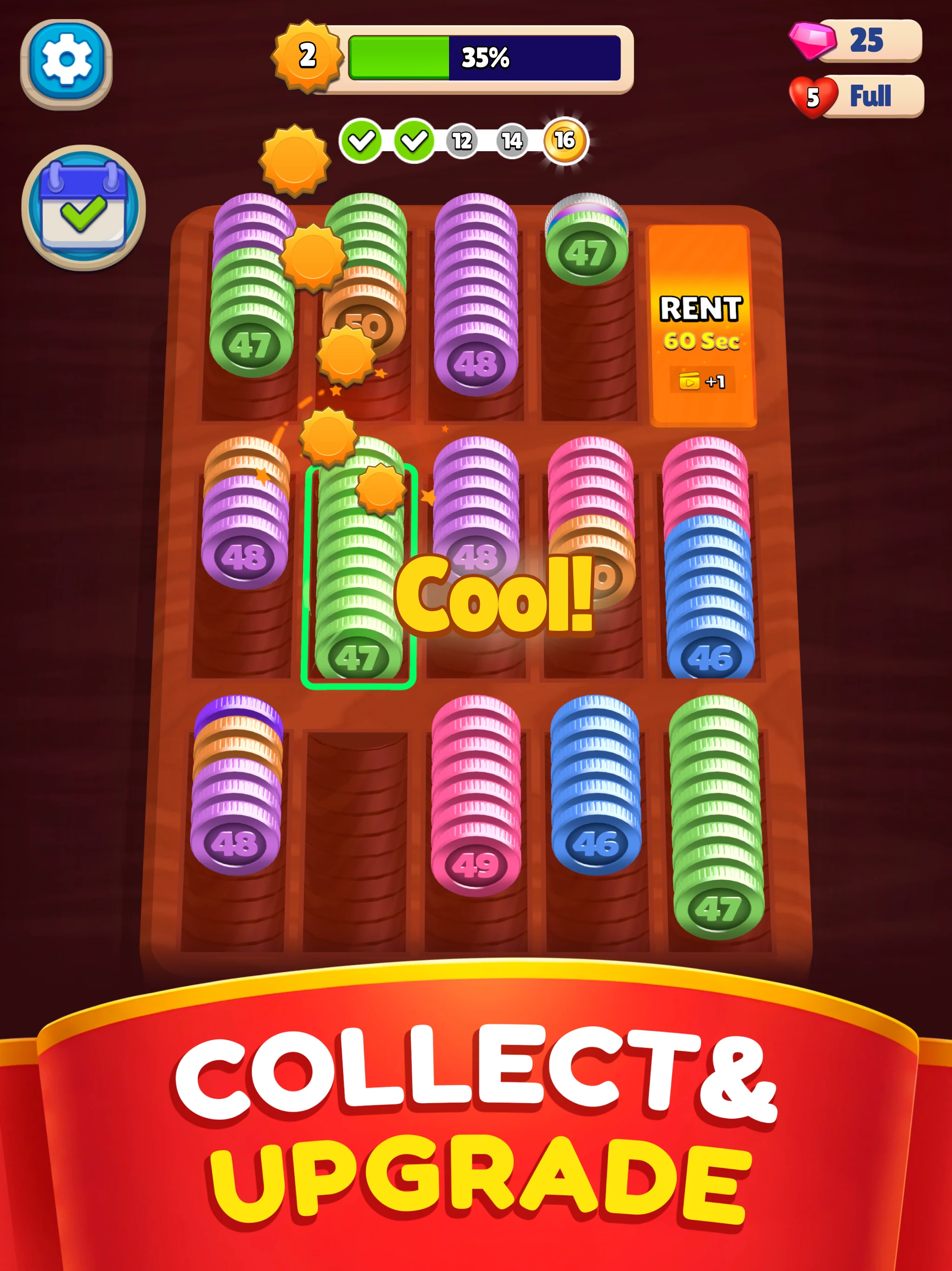 Pocket Sort: Coin Merge Puzzle screenshot