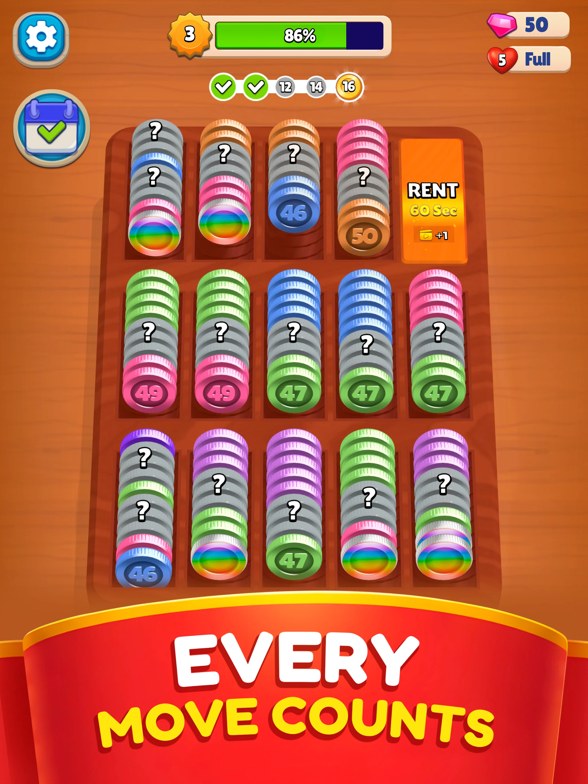 Pocket Sort: Coin Merge Puzzle screenshot