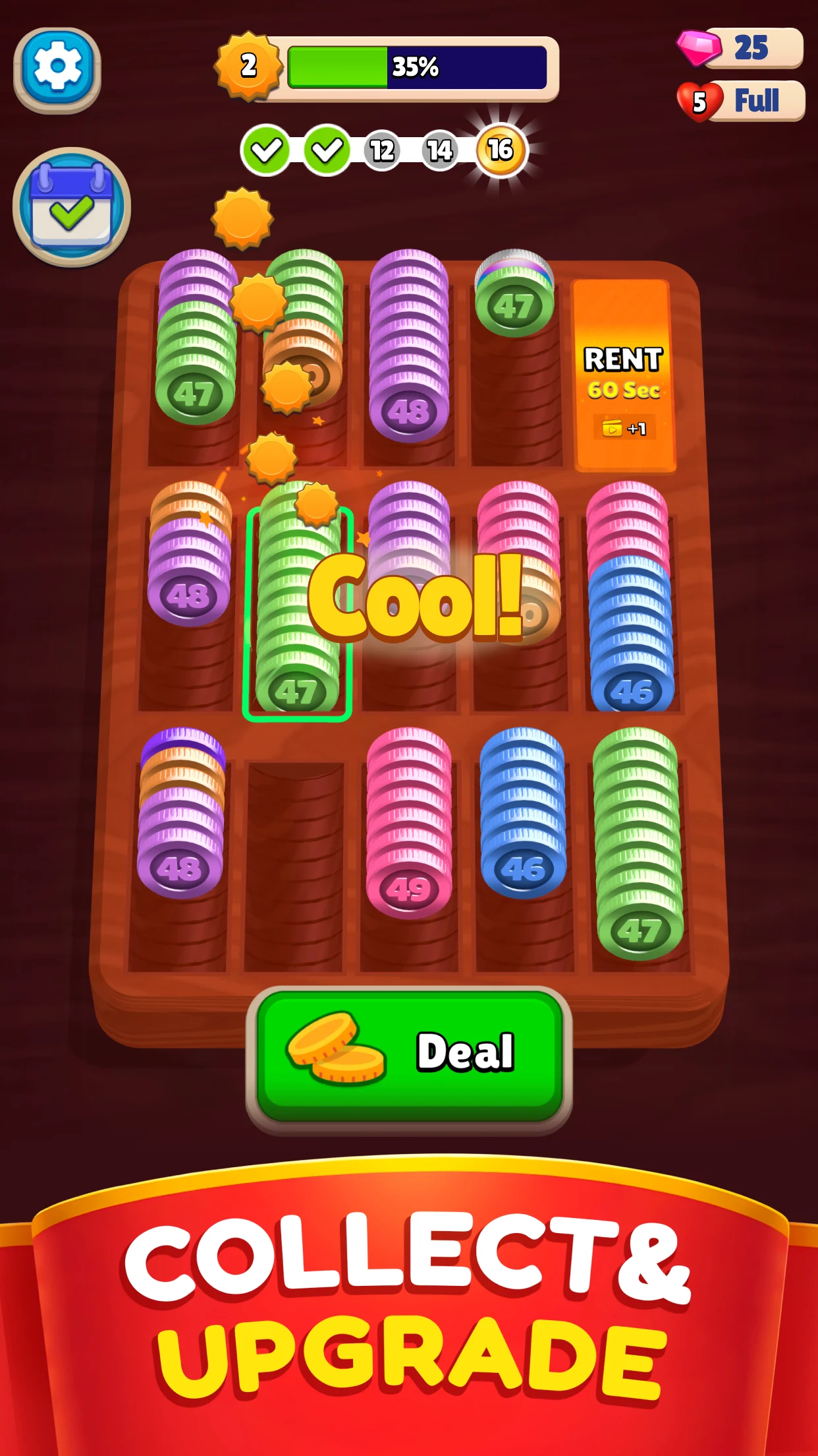 Pocket Sort: Coin Merge Puzzle screenshot