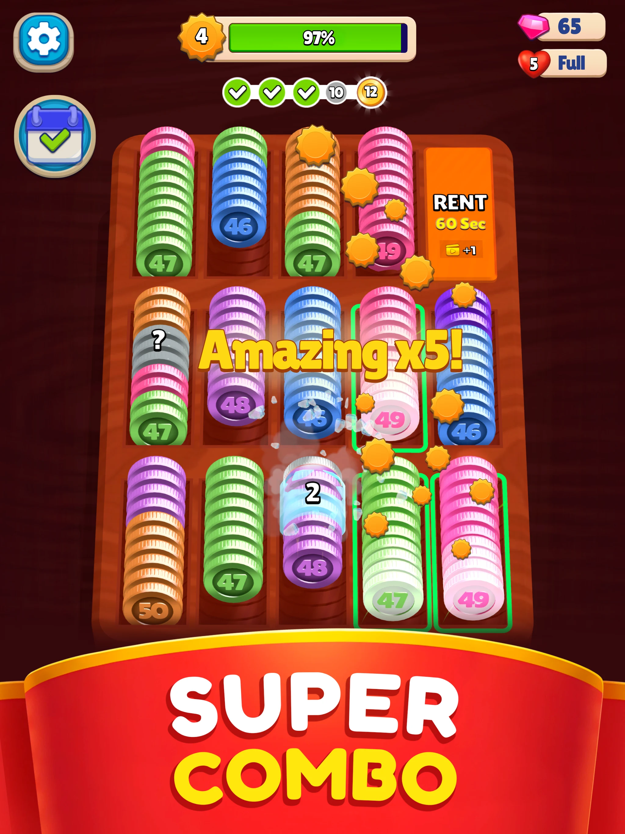 Pocket Sort: Coin Merge Puzzle screenshot